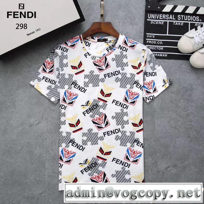 上品な涼やかさある印象に 《2019年》今、注目のストリート FENDI フェンディ 半袖Tシャツ 3色可選