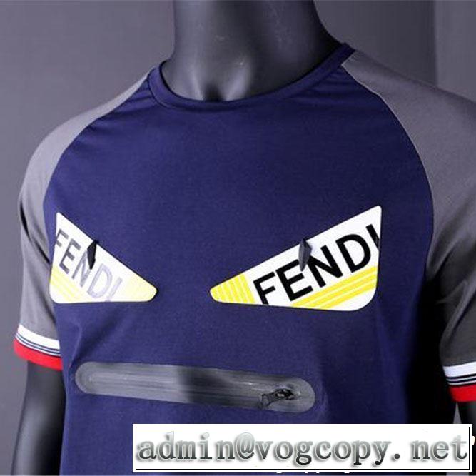 2019春夏は人気定番 FENDI フェンディ 半袖Tシャツ 2色可選 人気ストリートブランド新品 夏らしい季節感