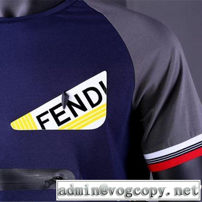2019春夏は人気定番 FENDI フェンディ 半袖Tシャツ 2色可選 人気ストリートブランド新品 夏らしい季節感
