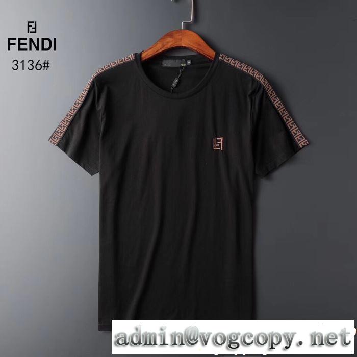 2019年春夏流行ファッション 高級感が好評です 大人の可愛さを引き立て FENDI フェンディ 半袖Tシャツ 2色可選