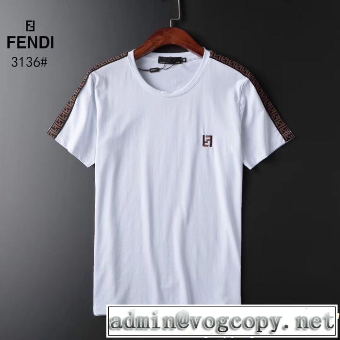2019年春夏流行ファッション 高級感が好評です 大人の可愛さを引き立て FENDI フェンディ 半袖Tシャツ 2色可選