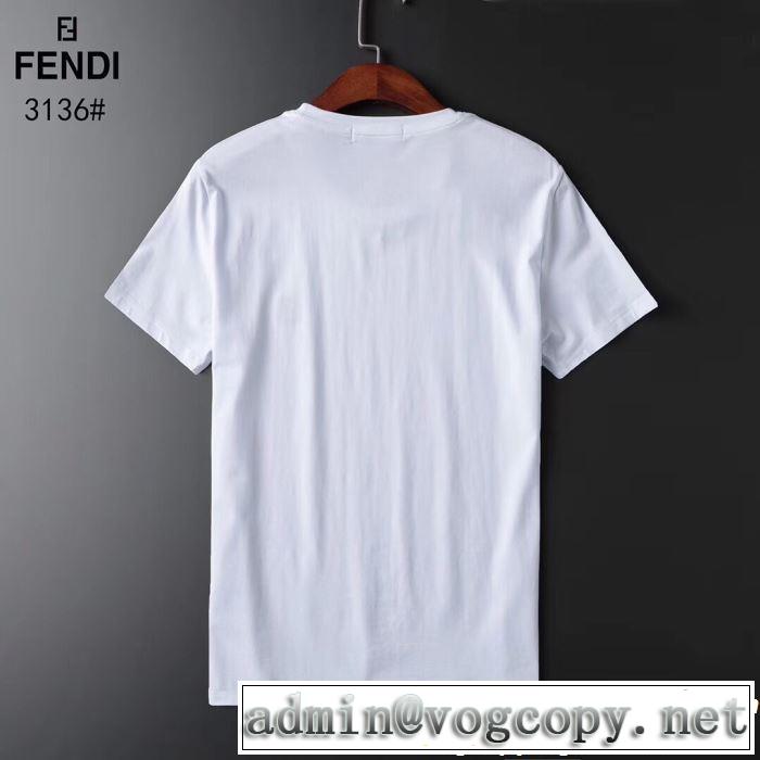 2019年春夏流行ファッション 高級感が好評です 大人の可愛さを引き立て FENDI フェンディ 半袖Tシャツ 2色可選
