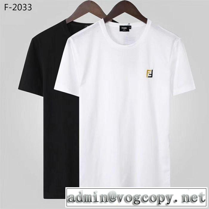 《2019年》今、注目のストリート FENDI 魅力的なカラー使い Tシャツ/半袖 2色可選 フェンディ