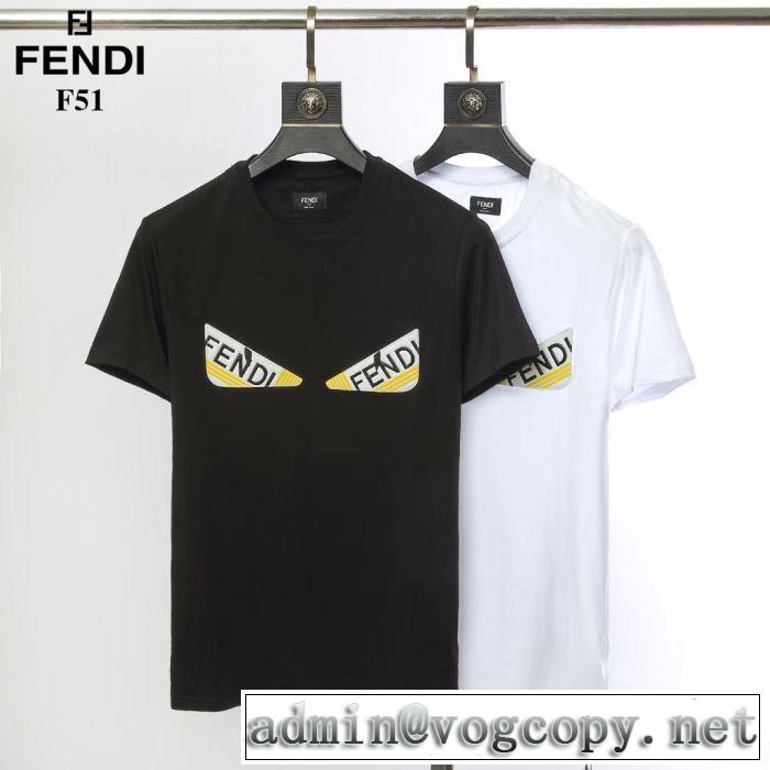 2019限定 男性に人気 Tシャツ/半袖優雅で都会的な装いに仕上げ 2色可選 フェンディ FENDI
