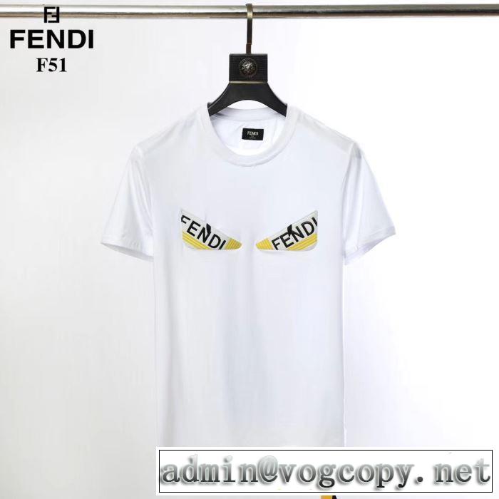 2019限定 男性に人気 Tシャツ/半袖優雅で都会的な装いに仕上げ 2色可選 フェンディ FENDI