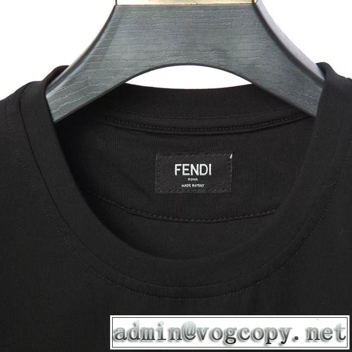 すっきりした印象に   FENDI 2019春夏のトレンド新商品Tシャツ/半袖 2色可選 フェンディ 最終価格セール