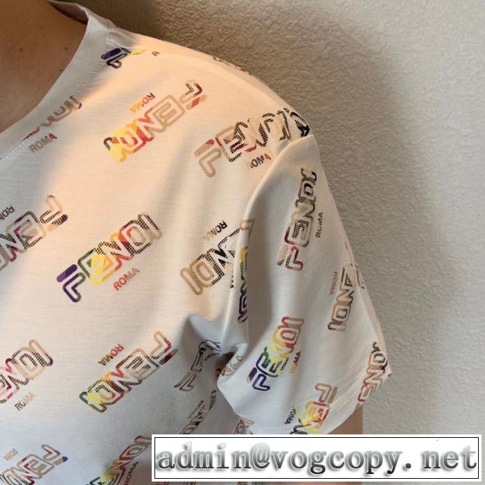 2色可選 風通しの良いフレア 半袖Tシャツ  フェンディ FENDI 甘過ぎず大人な印象に2019春夏も引き続きトレンド