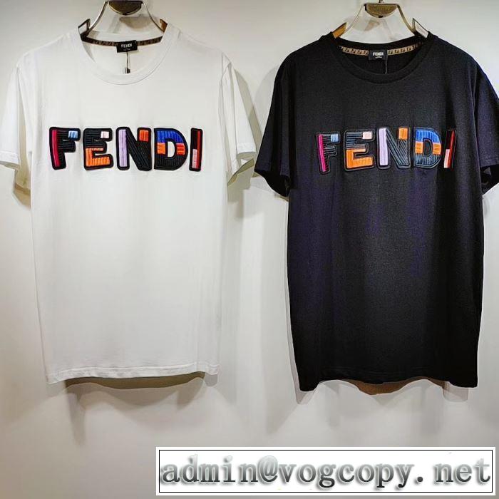 夏らしい季節感 半袖Tシャツ フェンディ FENDI 2019年の夏のマストぐっと鮮度がアップ  2色可選
