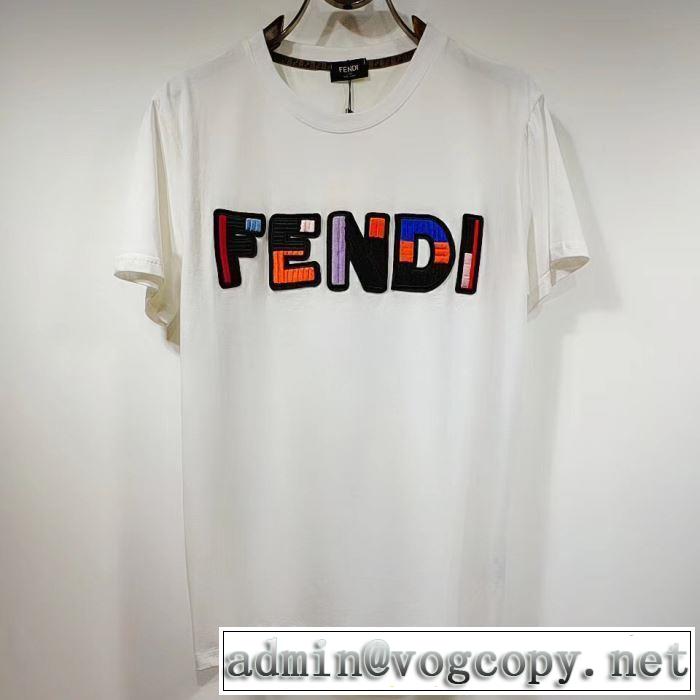 夏らしい季節感 半袖Tシャツ フェンディ FENDI 2019年の夏のマストぐっと鮮度がアップ  2色可選