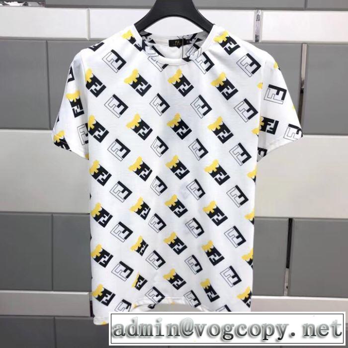 3色可選 夏の大人カジュアルスタイル 半袖Tシャツ  フェンディ FENDI  リラックススタイルが実現 2019年最新ファッション