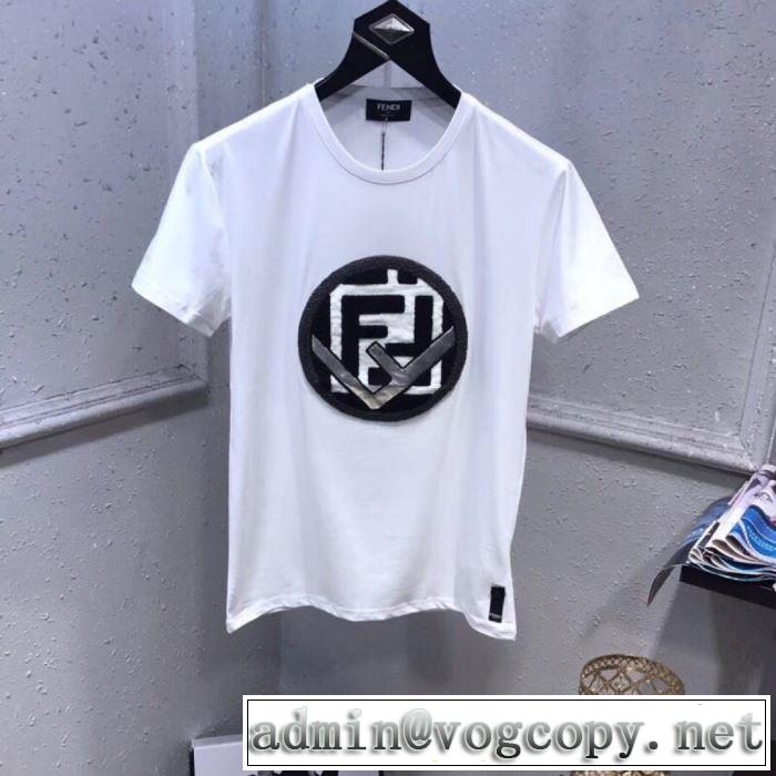 半袖Tシャツ  大人っぽく見せ新作 フェンディ 2019夏ファション新品 FENDI 春夏のトレンドアイテム 3色可選