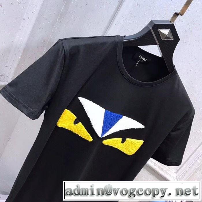 爽やかすぎない大人の印象に 2色可選 半袖Tシャツ 2019春夏の大注目トレンド フェンディ FENDI 大胆なデザイン