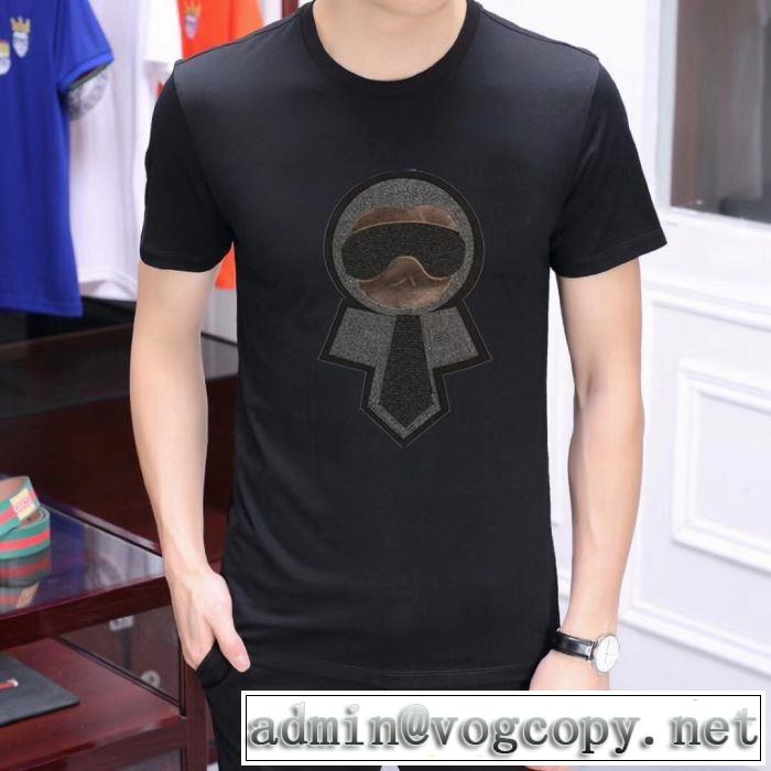 風通しの良いフレア 半袖Tシャツ  今旬のシルエットバランス フェンディ FENDI 2色可選 春夏の流行り2019新品