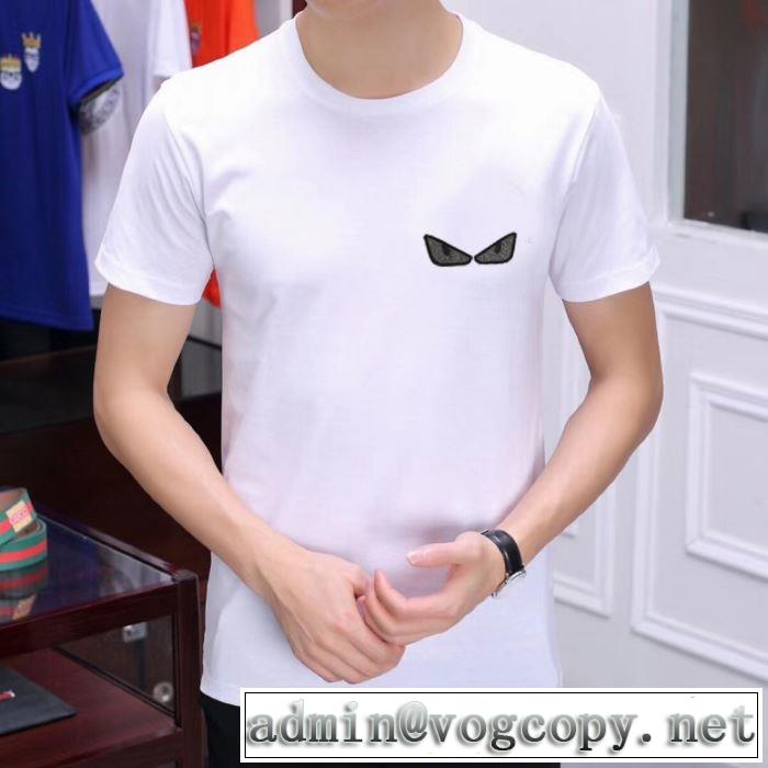魅力的なカラー使い 2色可選 半袖Tシャツ  フェンディ FENDI 2019春夏は人気定番 目を引く春夏トップス 