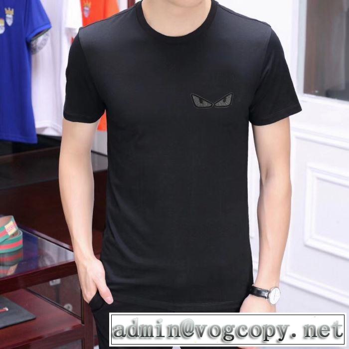魅力的なカラー使い 2色可選 半袖Tシャツ  フェンディ FENDI 2019春夏は人気定番 目を引く春夏トップス