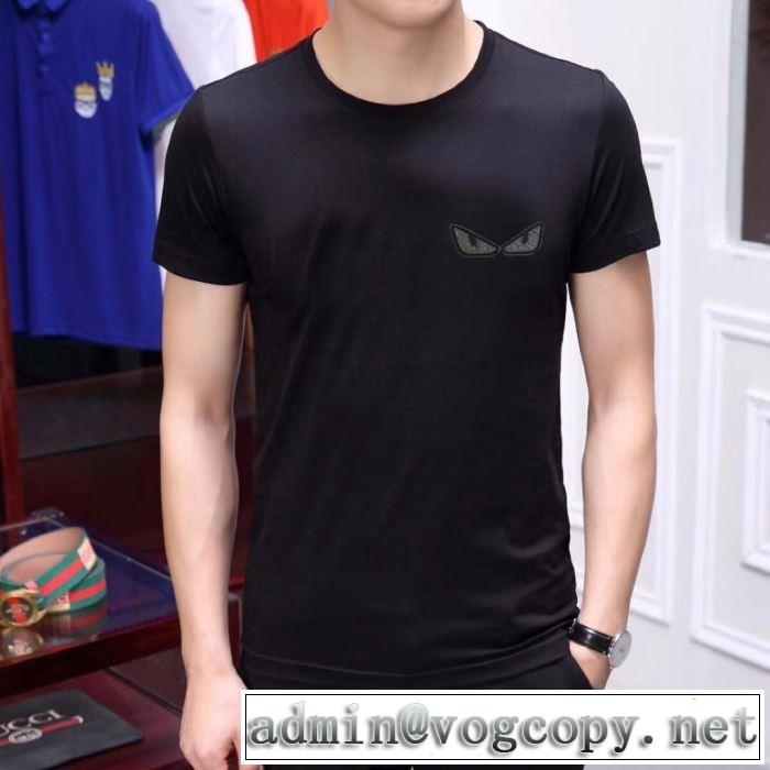 魅力的なカラー使い 2色可選 半袖Tシャツ  フェンディ FENDI 2019春夏は人気定番 目を引く春夏トップス