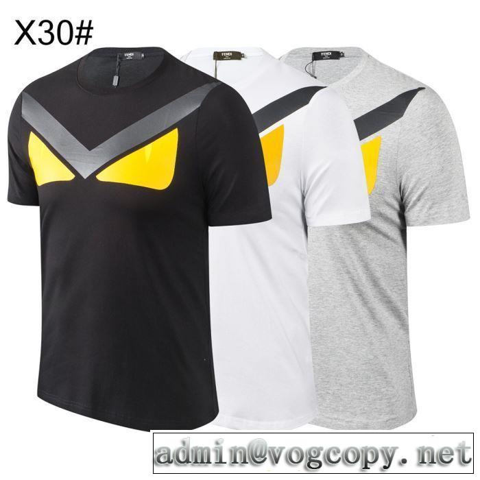 3色可選 今季は特に注目ファション 半袖Tシャツ 今年の夏は着こなし フェンディ FENDI  おしゃれな夏ファッション2019 
