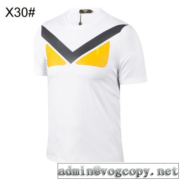 3色可選 今季は特に注目ファション 半袖Tシャツ 今年の夏は着こなし フェンディ FENDI  おしゃれな夏ファッション2019