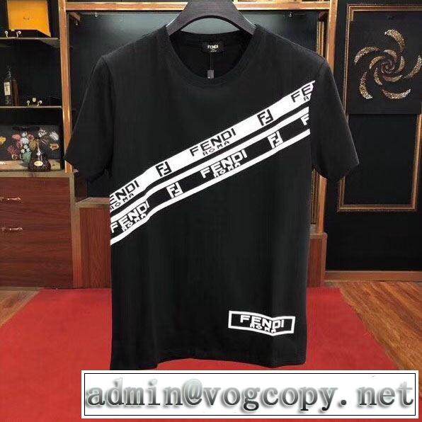《2019年》今、注目のストリート フェンディ FENDI 着回し力も抜群です！ 半袖Tシャツ  2色可選 派手にはなりすぎず