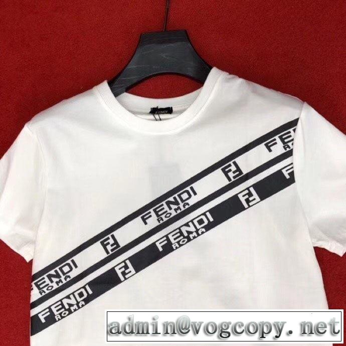 《2019年》今、注目のストリート フェンディ FENDI 着回し力も抜群です！ 半袖Tシャツ  2色可選 派手にはなりすぎず