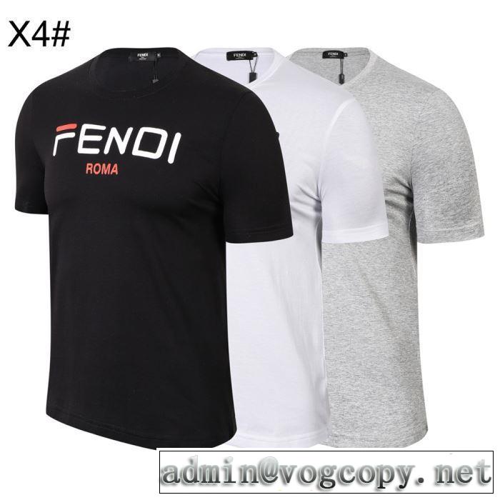 3色可選 季節感をプラス人気商品 半袖Tシャツ  2019春夏も引き続きトレンドフェンディ FENDI 春夏シンプルファッションでOK！