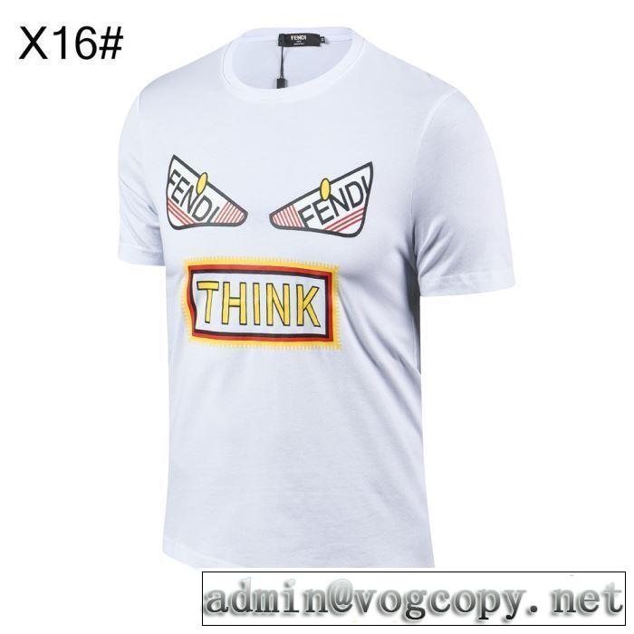 フェンディ FENDI 半袖Tシャツ おしゃれな夏ファッション2019  魅力的な今年らしい  2色可選 切りっぱなしデザイン