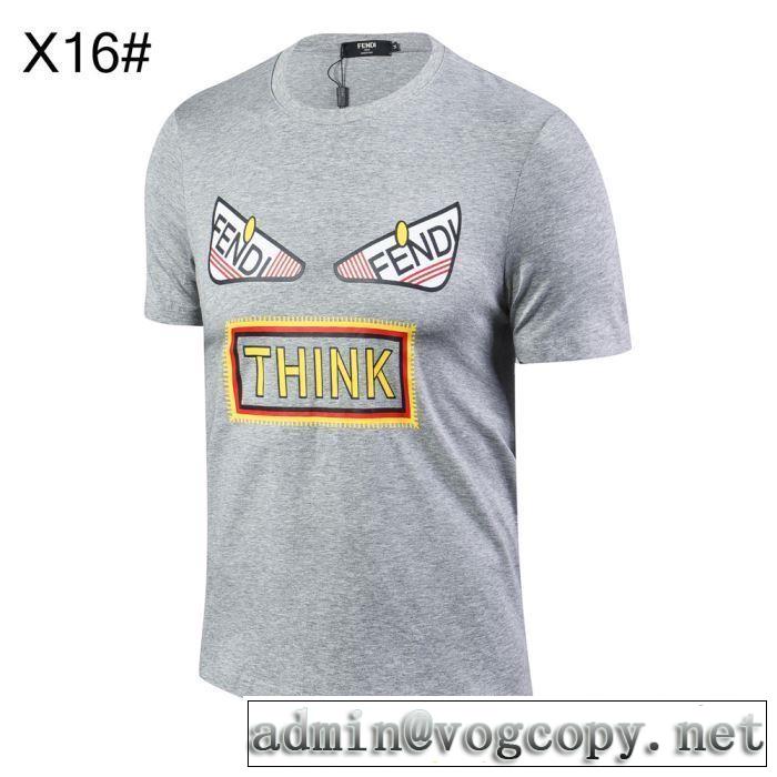 フェンディ FENDI 半袖Tシャツ おしゃれな夏ファッション2019  魅力的な今年らしい  2色可選 切りっぱなしデザイン