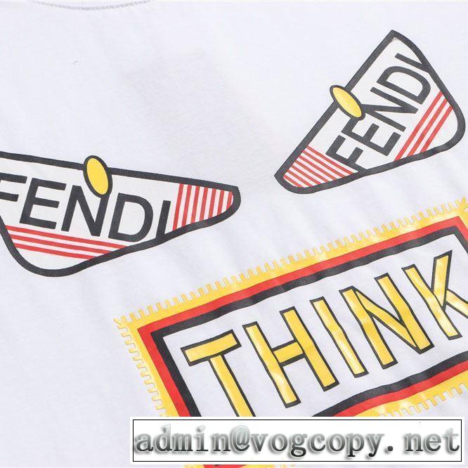 フェンディ FENDI 半袖Tシャツ おしゃれな夏ファッション2019  魅力的な今年らしい  2色可選 切りっぱなしデザイン