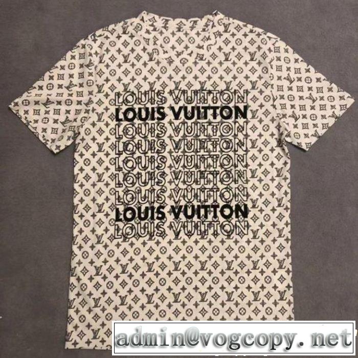 春夏のトレンドアイテム ルイ ヴィトン Tシャツ/ティーシャツ 大胆なデザイン LOUIS VUITTON 2色可選