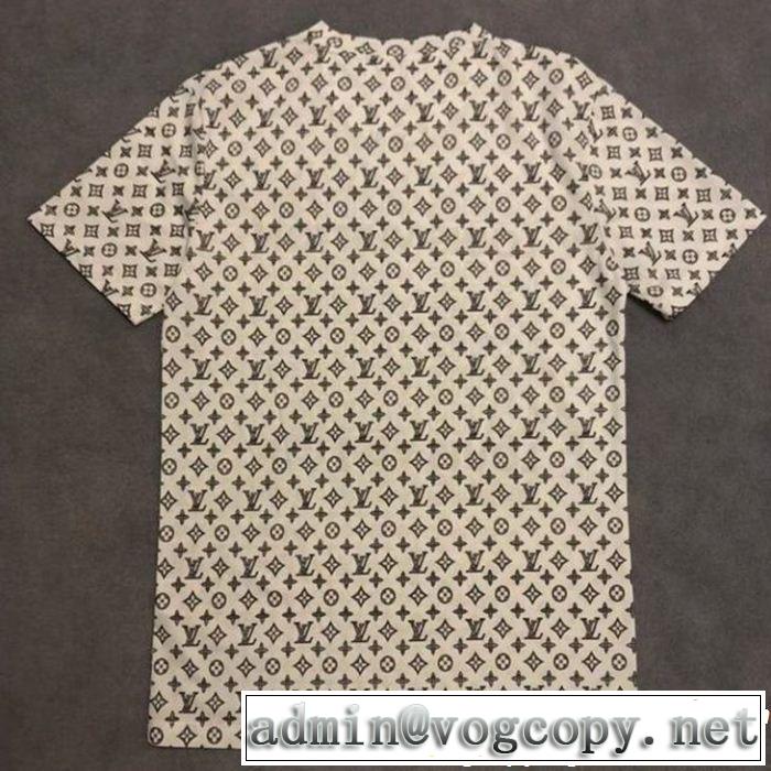春夏のトレンドアイテム ルイ ヴィトン Tシャツ/ティーシャツ 大胆なデザイン LOUIS VUITTON 2色可選