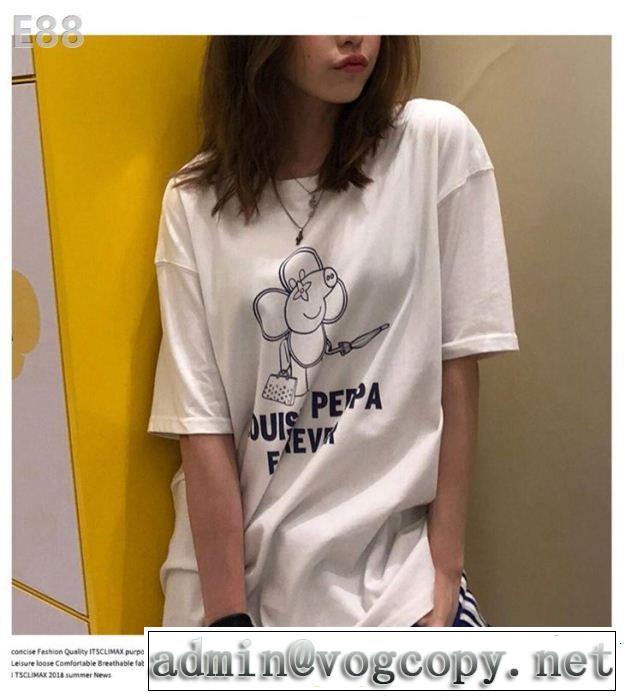 風通しのよい 2色可選 ルイ ヴィトン LOUIS VUITTON 2019年春夏流行ファッション Tシャツ/ティーシャツ