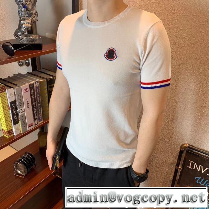 モンクレール MONCLER Tシャツ/ティーシャツ 2色可選 2019即旬な装いに シンプルながら切れ味のいい