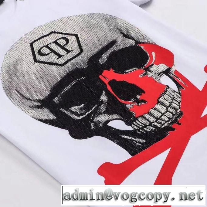 目を引く存在感抜群 2019夏色っぽさ PHILIPP PLEIN フィリッププレイン 半袖Tシャツ 2色可選