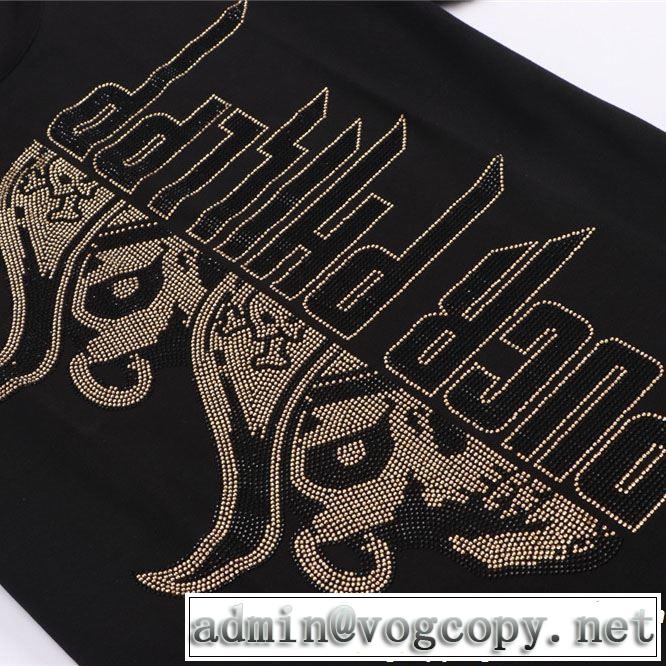 Tシャツ/ティーシャツ サラサラの着心地 フィリッププレイン 春夏の流行り2019新品 PHILIPP PLEIN 大人っぽく仕上げ