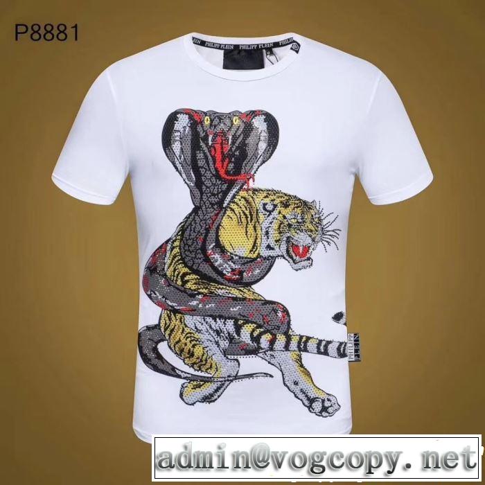  Tシャツ/ティーシャツ2色可選 シンプルながら切れ味のいい フィリッププレイン 2019春夏は人気定番 PHILIPP PLEIN 