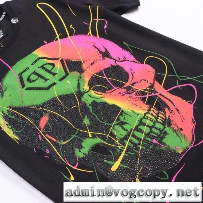 春夏の流行りトップス Tシャツ/ティーシャツ フィリッププレイン2019春夏も引き続きトレンド  PHILIPP PLEIN 2色可選