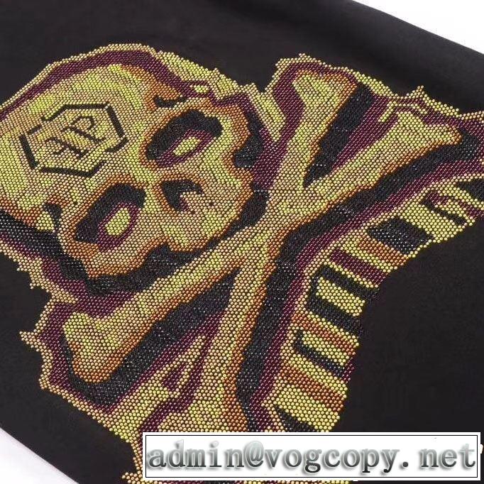 Tシャツ/ティーシャツ スタイルアップ効果 フィリッププレイン PHILIPP PLEIN 今年流大人っぽさ