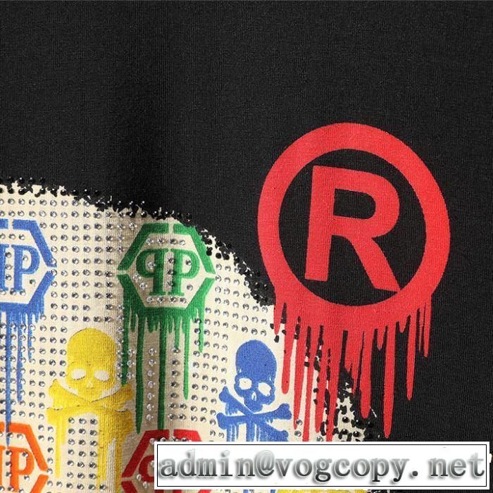 フィリッププレイン PHILIPP PLEIN 春夏らしい華やか Tシャツ/ティーシャツ 2色可選ドレスアップ効果も抜群