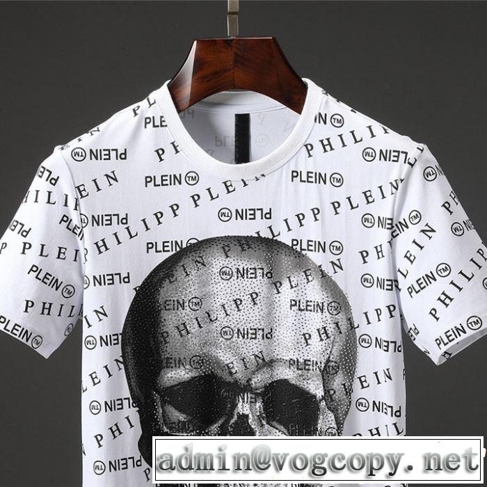 フィリッププレイン PHILIPP PLEIN  きちんと感が抜群 Tシャツ/ティーシャツ 2色可選 2019春夏のトレンド新商品