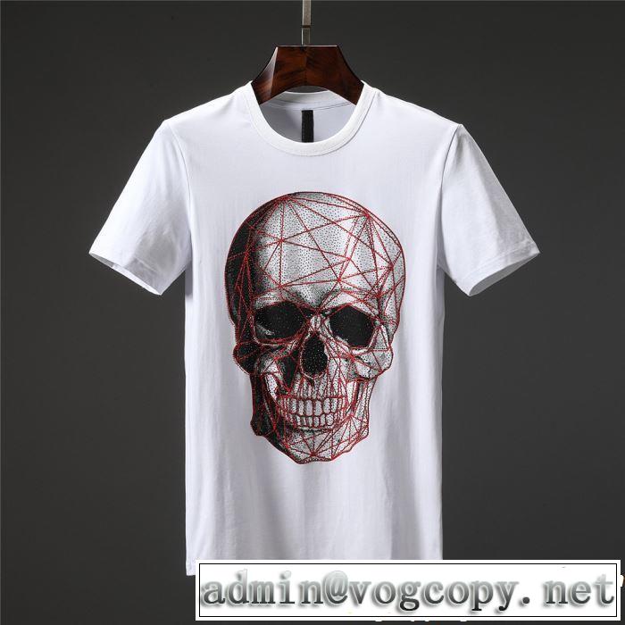 2色可選 Tシャツ/ティーシャツ フィリッププレイン夏の王道　適度な上品さ  PHILIPP PLEIN  知的優秀アイテム