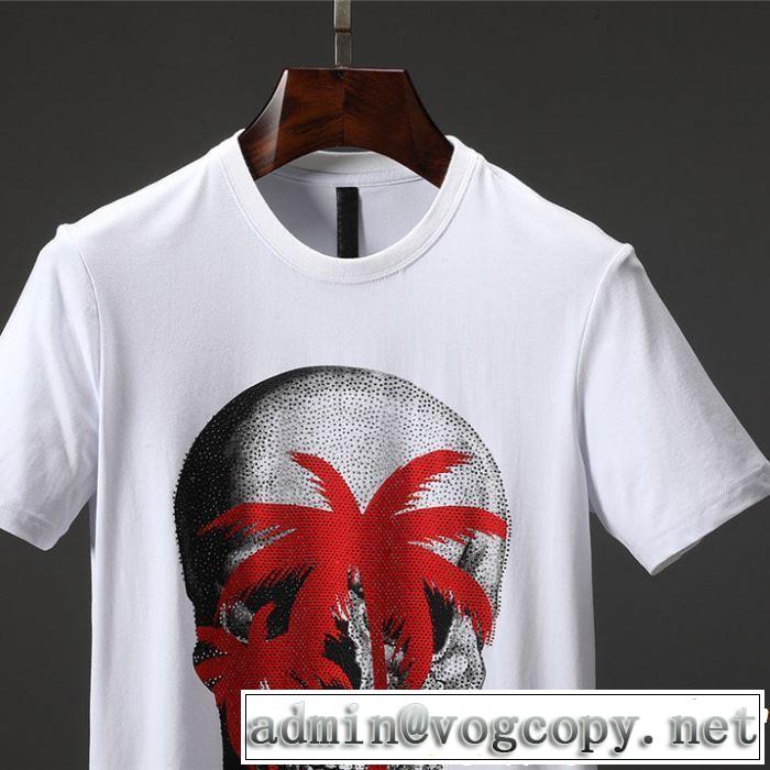 大人のこなれた着こなし Tシャツ/ティーシャツ フィリッププレイン PHILIPP PLEIN トップスをインするスタイル 2色可選