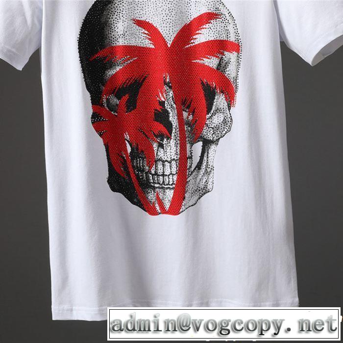 大人のこなれた着こなし Tシャツ/ティーシャツ フィリッププレイン PHILIPP PLEIN トップスをインするスタイル 2色可選