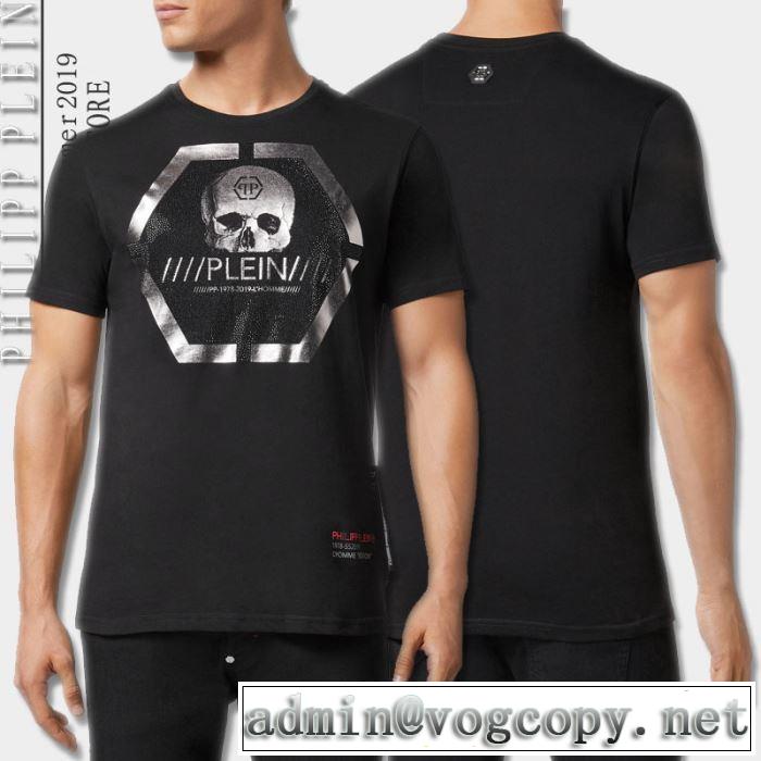 PHILIPP PLEIN Tシャツ/半袖 2019春夏は人気定番 2色可選 都市独特のトレンドアイテム フィリッププレイン