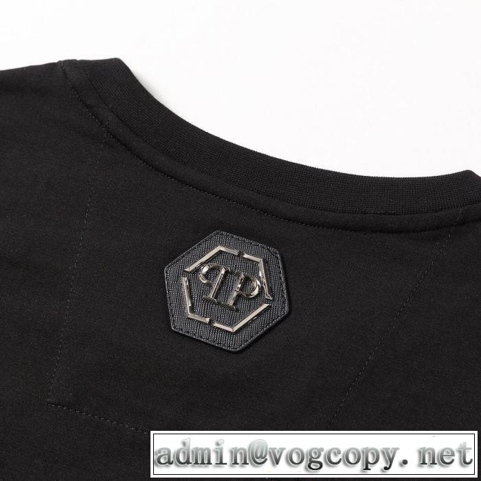 ベストはキレイめな印象に フィリッププレイン PHILIPP PLEIN  2019夏ファション新品 Tシャツ/半袖 2色可選