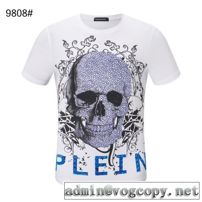 夏らしい季節感 フィリッププレイン PHILIPP PLEIN Tシャツ/半袖 2019春夏人気トレンドアイテム 2色可選