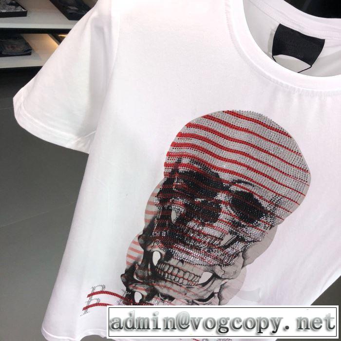 PHILIPP PLEIN Tシャツ/半袖  2色可選 夏に良く似合うちょっと新品 フィリッププレイン 2019春夏は人気定番