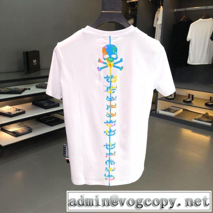 今風の着こなし新品 Tシャツ/半袖PHILIPP PLEIN 夏に良く似合うちょっと新品  2色可選フィリッププレイン