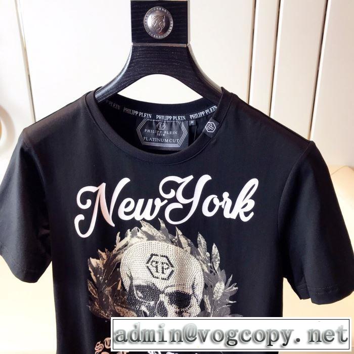 キレイめ感が強い Tシャツ/半袖  2019春夏人気トレンドアイテム 2色可選フィリッププレイン PHILIPP PLEIN