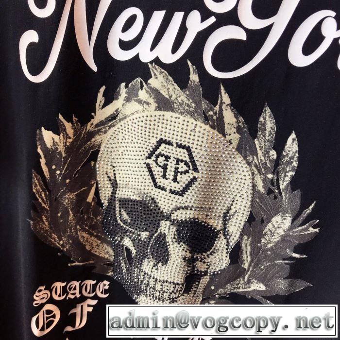 キレイめ感が強い Tシャツ/半袖  2019春夏人気トレンドアイテム 2色可選フィリッププレイン PHILIPP PLEIN