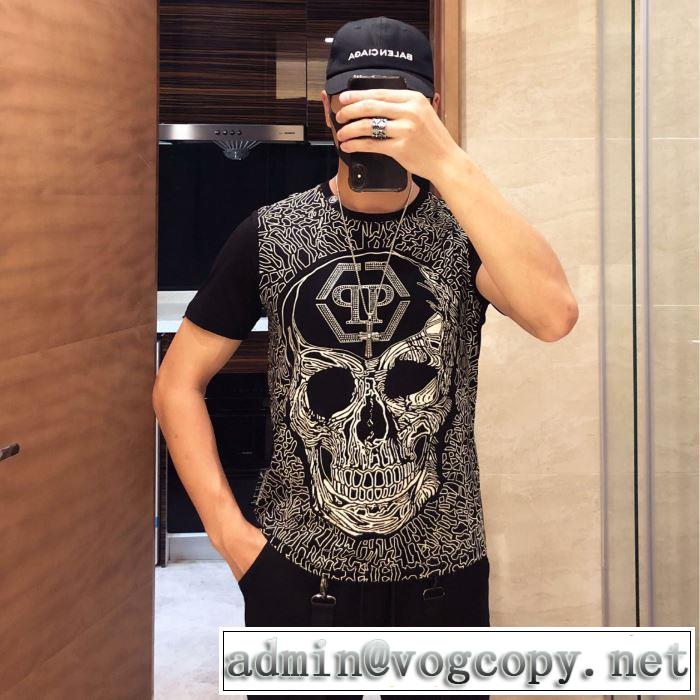 2色可選フィリッププレイン今風の着こなし新品  PHILIPP PLEIN 2019春夏は人気定番  Tシャツ/半袖